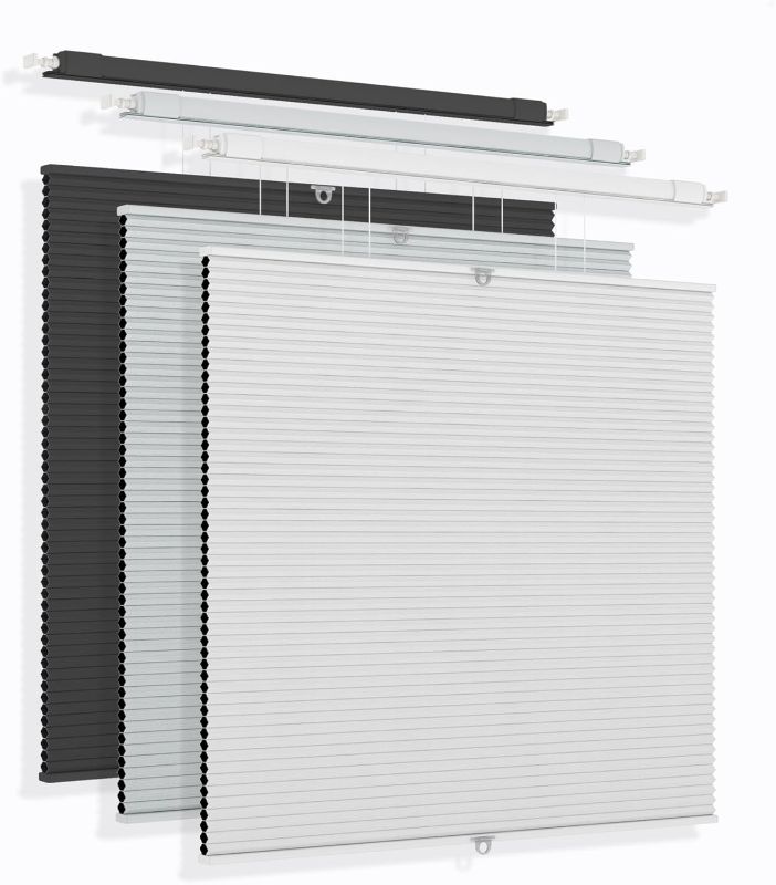 Photo 1 of No Drill Top Down Bottom Up Cellular Shades Cordless, No Tool Pull Down Blackout Honeycomb Shades, Room Darkening TDBU Cellular Blinds with Thermal Insulated Noise Reduction for Indoor Window
