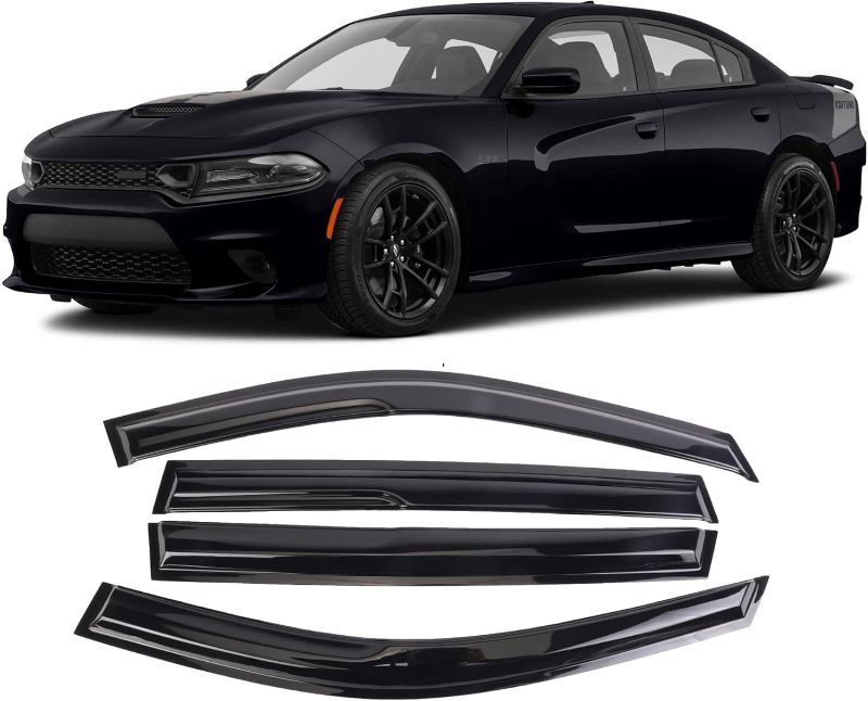 Photo 1 of Window Visors Rain Guards Deflector 4 Piece Set for 2011-2021 Dodge Charger 94313
