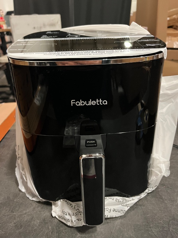 Photo 1 of FABULETTA Air Fryer 11-in-1, 6QT Airfryer 450F Max Crisp, Nonstick Basket, Diswasher Safe, Shake Reminder for Roast, Bake, Dry, Reheat, Frozen, Broil, Proof-Black
