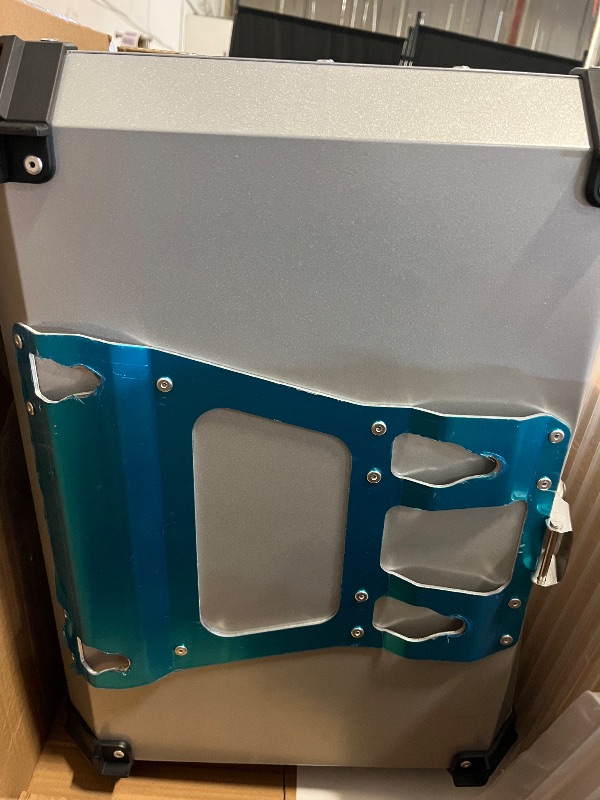 Photo 1 of Motorcycle Top Case, 65L Aluminum Motorcycle Top Box with Anti-Theft Lock System, Waterproof, Dustproof, Easy Installation with Universal Bracket, Back Cushion Included, Silver, GBTC-65S
