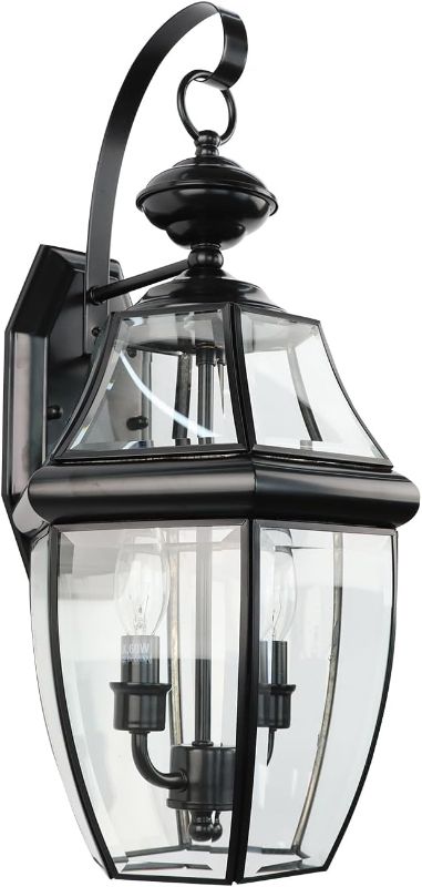 Photo 1 of Outdoor Wall Lights, 20inch Large Exterior Lighting Fixtures, 2 Light Waterproof Wall Sconce with Glass Shades, Aluminium Outside Lanterns for Porch Farmhouse Patio Doorway Yard (E12 Base Max 40W)
