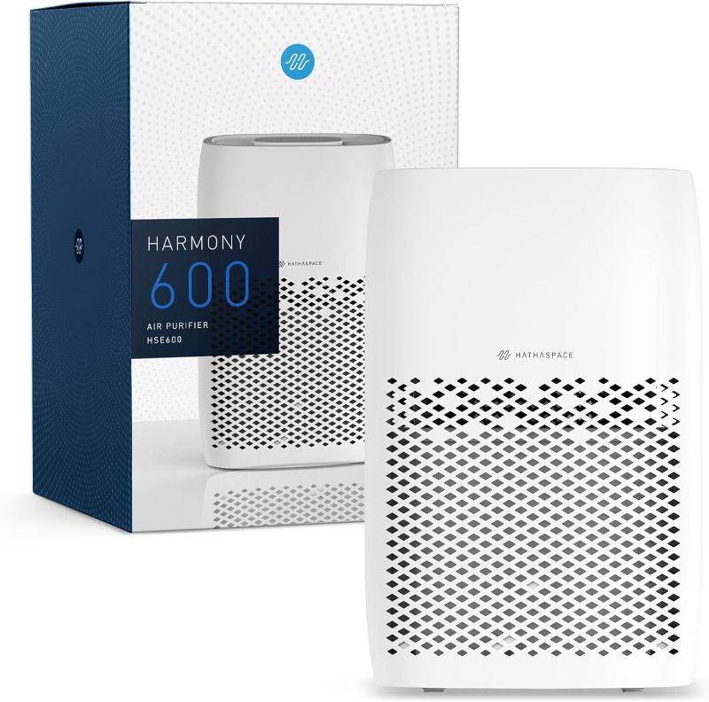 Photo 1 of HATHASPACE HSE600 True HEPA Air Purifier for Home, Removes 99.9% of Dust, Smoke, Pet Dander, Odors, VOCs, Covers Up to 600 Sq. Ft, Quiet Air Cleaner with Smart Sensor for Bedroom & Large Rooms