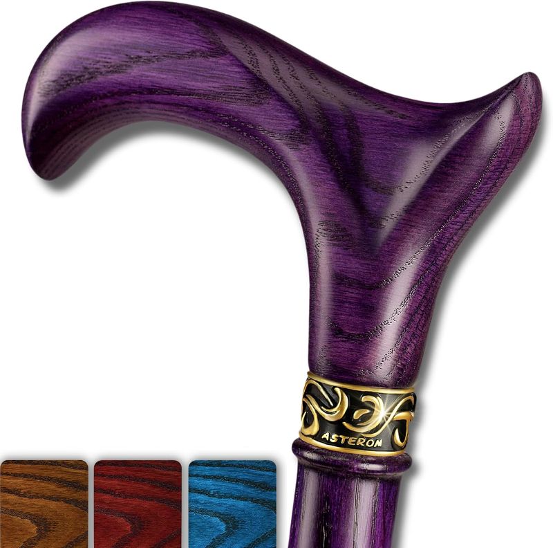 Photo 1 of Asterom Walking Cane - Handmade, Ergonomic, Wooden - Canes for Men & Women - Walking Sticks for Seniors, Unique, Wood