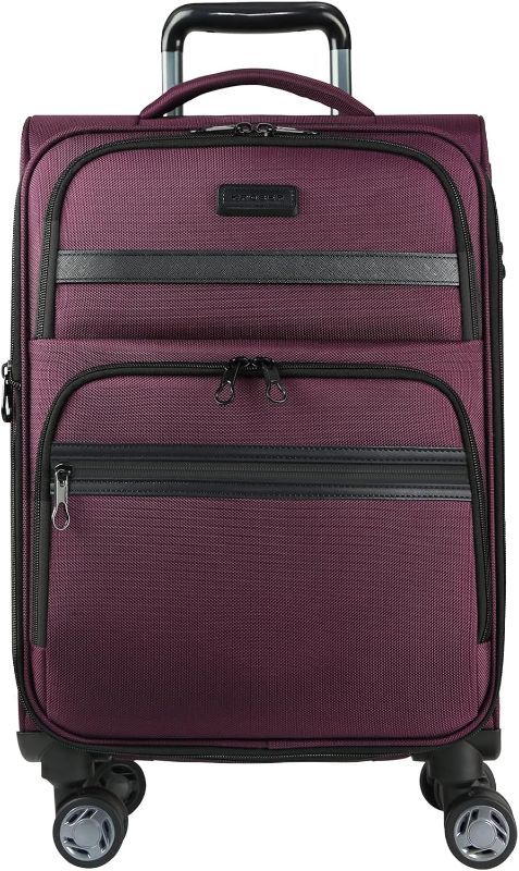 Photo 1 of *Tag Ripped Off* KROSER Softside Expandable Carry On Luggage with Spinner Wheels & Built-in TSA Lock, Durable Suitcase Rolling Luggage with USB Port, Carry-On 20-Inch, Burgundy