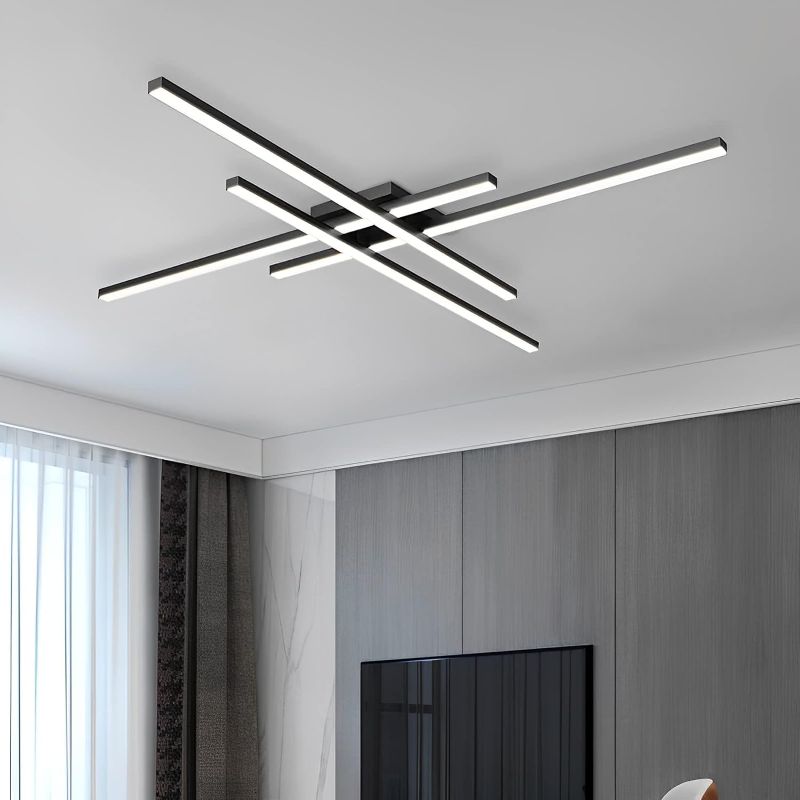 Photo 1 of Modern Light Fixture, Modern LED Ceiling Lights, Ceiling Light Fixture for Hallway, Entrance, Cafe,Living Room, Bedroom, Corridor, Porch, Passage Light Fixtures (Black (4-Lights))
