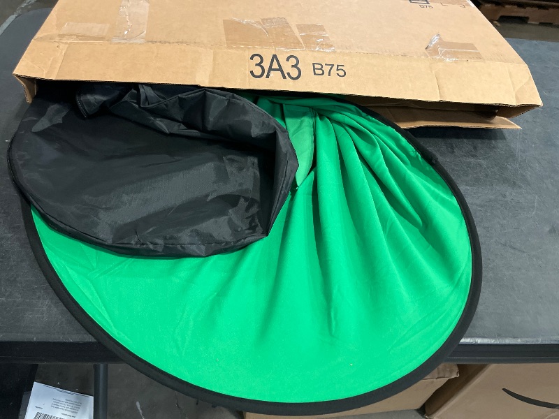 Photo 1 of Portable Blue Green Screen Chair, 57 in Greenscreen Backdrop with Stand 2-in-1Double Sided Foldable Green Background, for Video Chats and Meetings, Photography, Photo Zoom, Streaming Games