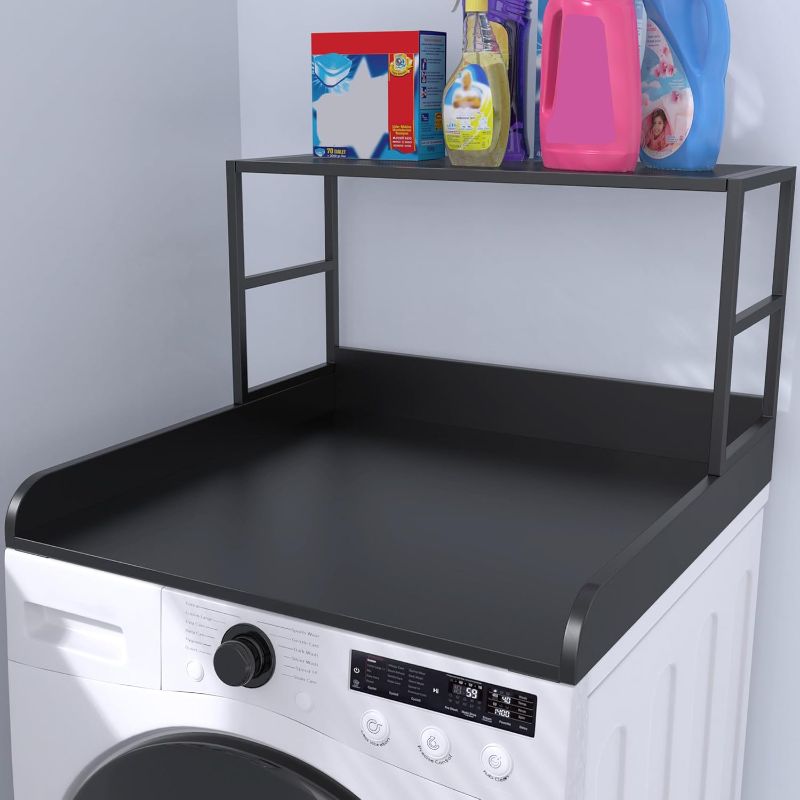 Photo 1 of GDLF Washer Dryer Countertop Laundry Guard with Laundry Room Shelf for Single Washer/Dryer, 27.55" Depth x 27.55" Width
