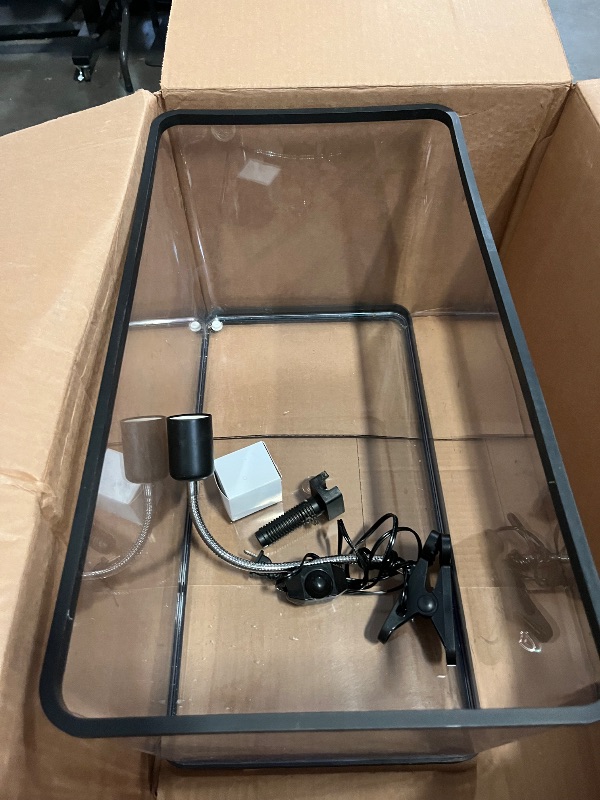 Photo 1 of (Tank + Light + Filter + Filter Balls) Turtle Tank Kit, Turtle Tank Starter Kit,Bottom Drainage, Multi-Function Areas for Turtles, Crabs,Fishes, Amphibians,Reptiles. (15.75 x 8.64 x 8.64 Inch)