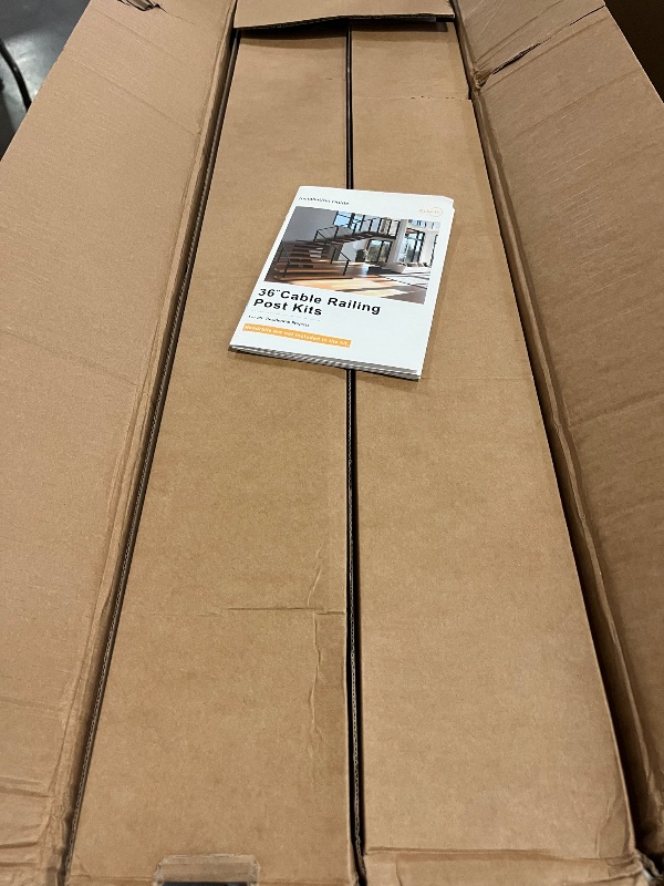 Photo 1 of 36" Expandable 12-16FT Black T304 Cable Railing Post Kit, Complete Cable Railing System with 4 Level Posts & 177ft 1/8" Wire Rope(No Handrail), Adjustable Length Easy DIY for Decks/Porch

