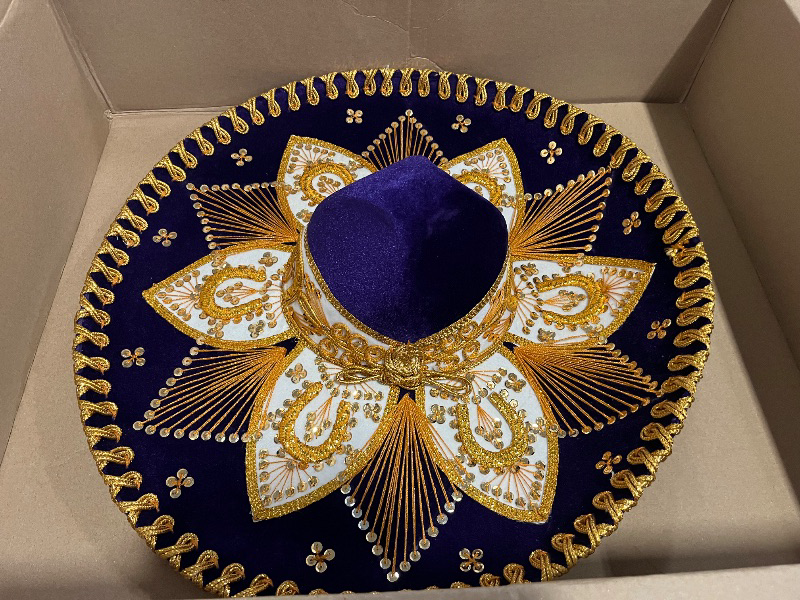 Photo 1 of Generic Purple and Gold Mariachi Sombrero Charro Style, Large