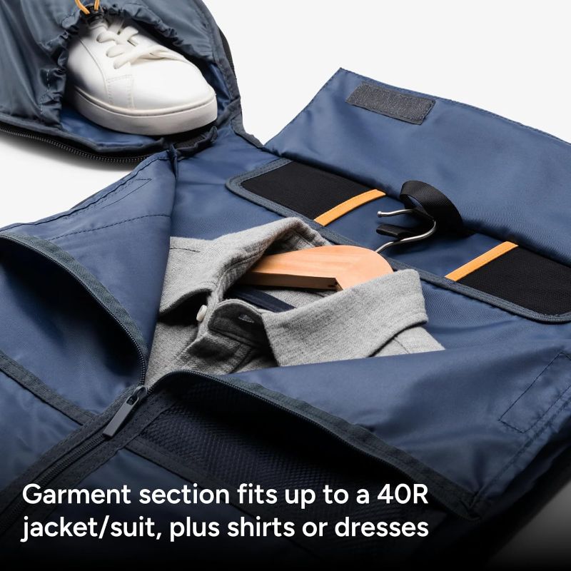 Photo 1 of Halfday Convertible 2-in-1 Premium Garment Duffel Weekender Bag 40L | Wrinkle-Free Travel, Hanging Suit Compartment, Shoe Pockets, Trolley Sleeve. Balistic Nylon Carry-On, Pacific
