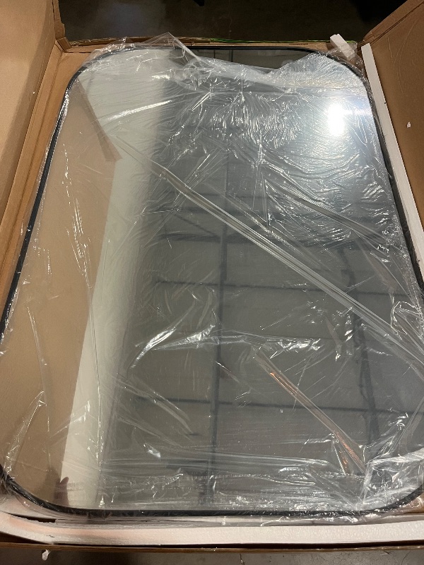 Photo 1 of Bathroom Mirror for Wall, Black Bathroom Vanity Mirror for Over Sink 24 x 36, HD Relection Shatterproof Mirror for Living Room Bedroom Entryway, Metal Frame Rectangular Shape