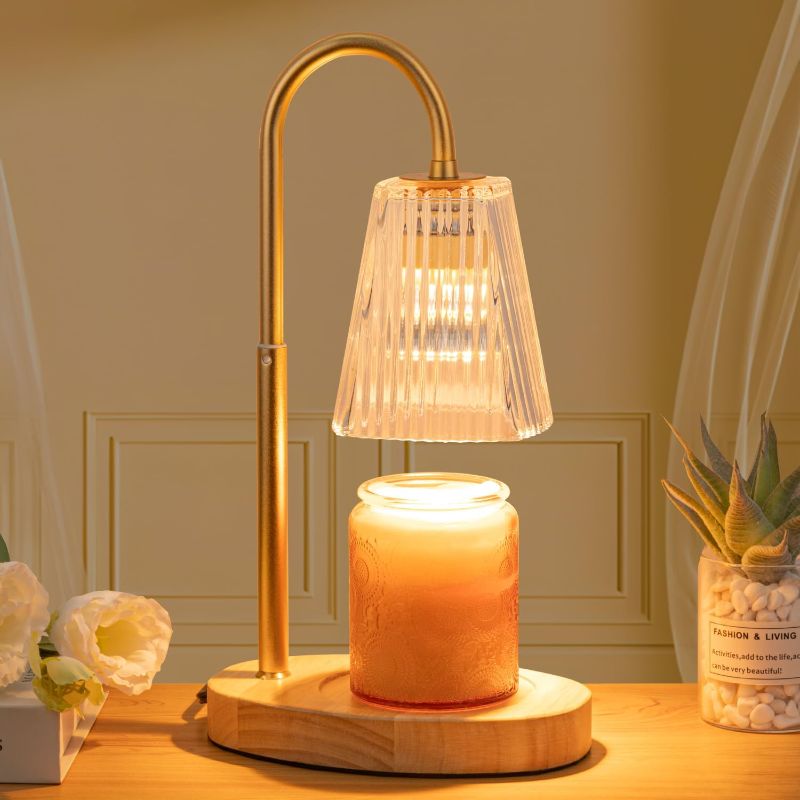 Photo 1 of Candle Warmer Lamp with Timer - Electric Dimmer and Adjustable Height for Small Jar Scented Wax Melts - Includes 2 Bulbs for Home Birthday