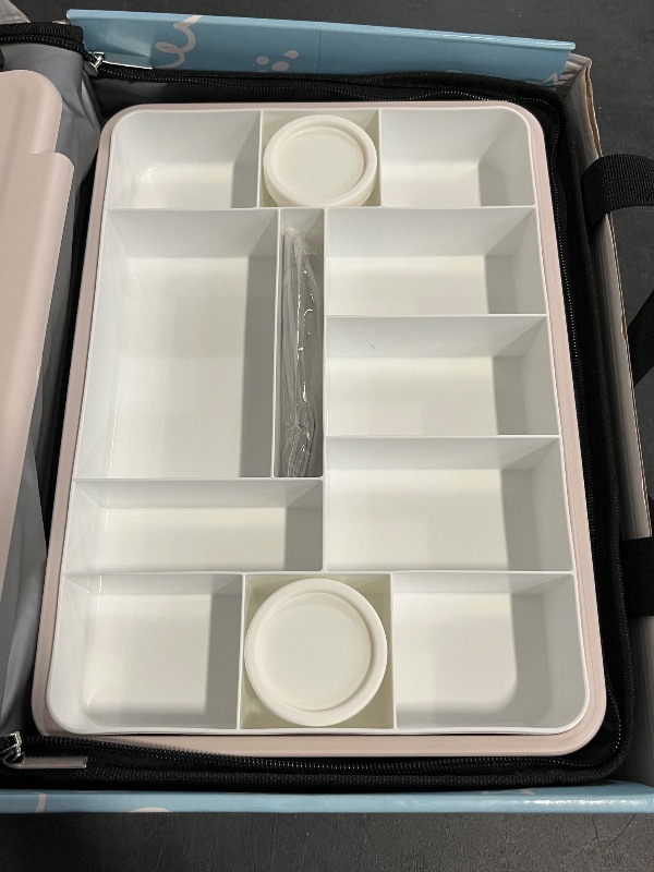 Photo 1 of Chilled Divided Serving Tray Snackle Box Container with Ice Pack Bonus Insulated Bag 2 Dip Containers Summer Beach Essentials for Charcuterie Snack Road Trip Picnic Family Party Keep Food Fresh