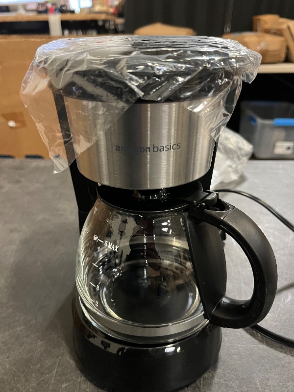 Photo 1 of Amazon Basics Coffee Makers,Coffee Machines with Reusable Filter, Coffee Pots, Black & Stainless Steel