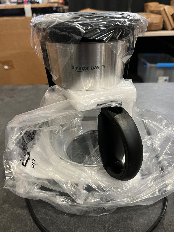 Photo 1 of Amazon Basics Coffee Makers,Coffee Machines with Reusable Filter, Coffee Pots, Black & Stainless Steel