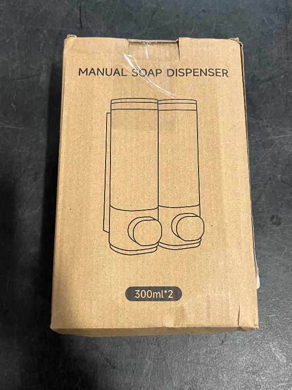 Photo 1 of 2-Chamber Soap Dispensers Wall Mount,400ml Bathroom Shower Dispenser,Press Manually Lotion Shower Soap Dispenser Use for Home,Bath,Kitchen,Hotels,Apartment,Restaurants(Black)
