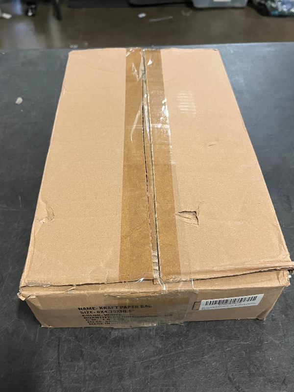 Photo 1 of 50 Pack 8x4.75x10 inch Medium White Kraft Paper Bags with Handles Bulk, Gift Bags, Craft Grocery Shopping Retail Birthday Party Favors Wedding Sacks Restaurant Takeout, Business (50Pcs)