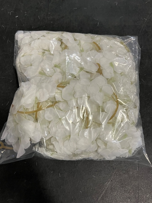 Photo 1 of 3 Pcs Cherry Blossom Garland Hanging Cherry Blossom Vines 18.48 ft White Artificial Cherry Blossom Flower Vines Fake Silk Flower Garland Outdoors for Home Wedding Garden Party Arch Decor