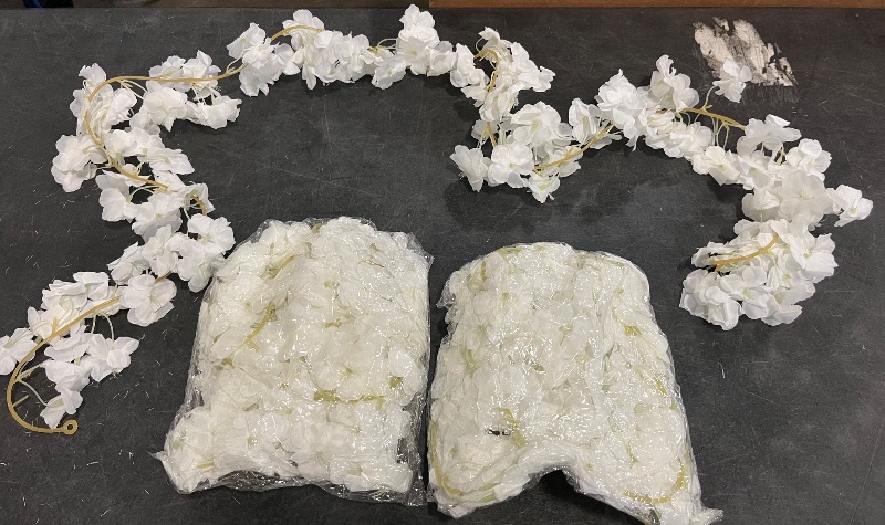 Photo 1 of 3 Pcs Cherry Blossom Garland Hanging Cherry Blossom Vines 18.48 ft White Artificial Cherry Blossom Flower Vines Fake Silk Flower Garland Outdoors for Home Wedding Garden Party Arch Decor