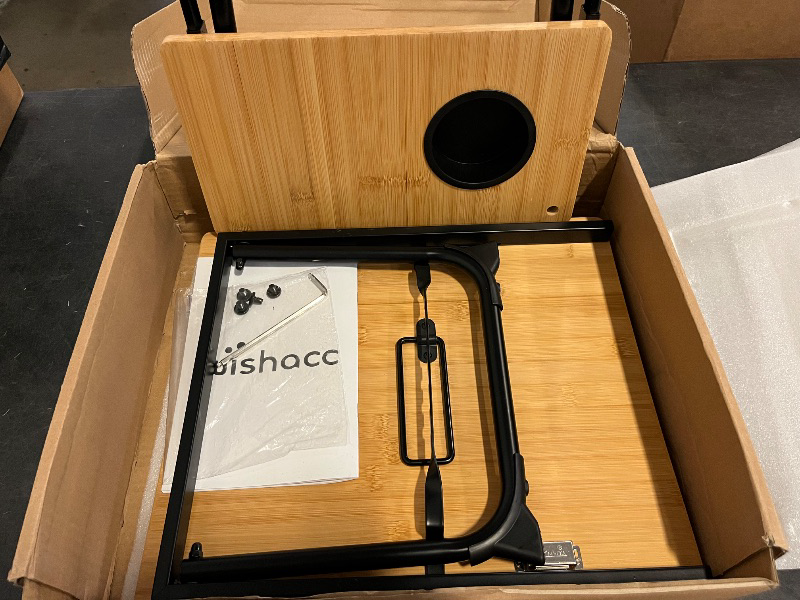 Photo 1 of Book Stand for Reading in Bed, Bamboo Laptop Stand Adjustable Book Holder Tray with Page Paper Clips Multi Angles Adjustable Cooking Bookstands for Textbook Recipe Magazine Tablet Portable