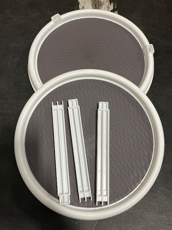 Photo 1 of Copco Non-Skid Turntable, 2-Tier, 12-Inch, Durable & Easy Clean, White/Gray