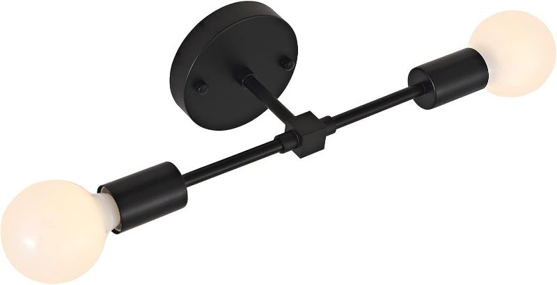 Photo 1 of 2-Lights Matte Black Bathroom Vanity Wall Sconce Modern Industrial Wall Lamp Pole Wall Mount Lighting Fixture?Black Color?Bulbs Not Included