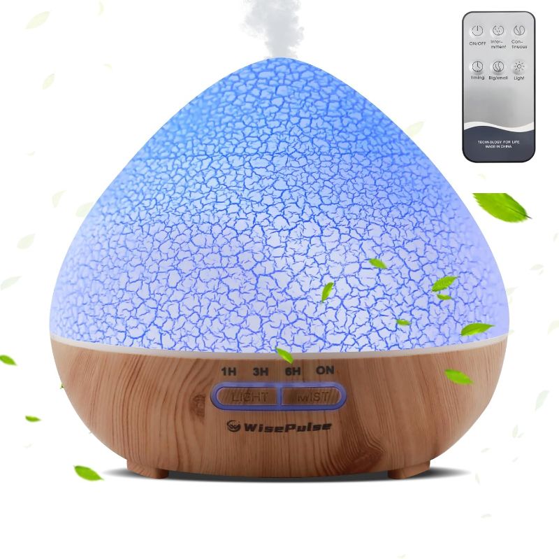 Photo 1 of 500ml Essential Oil Diffuser, Ultrasonic Aroma Diffuser with Remote Control for Home, Quiet Diffusers for Essential Oils with 7 Color LED & Auto-Off, Mist Humidifier for Bedroom, Office, Yoga