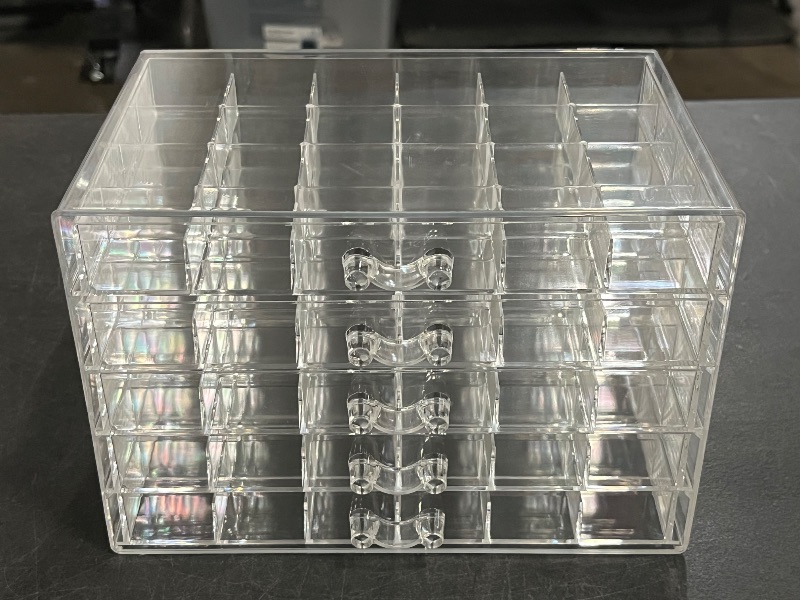 Photo 1 of Feadily Acrylic Jewelry Organizer Box, Jewelry Drawer Organizer With 5 Drawers 120 Grids, Clear