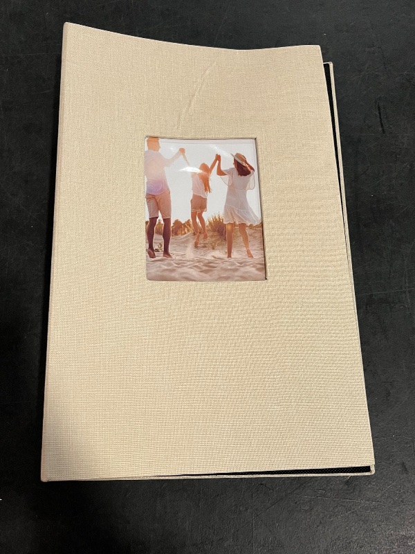 Photo 1 of Artmag Fabric Photo Album 4x6 300 Large Capacity for Family Wedding Anniversary Linen Album Holds 300 Horizontal Photos (300 Pockets, Beige)