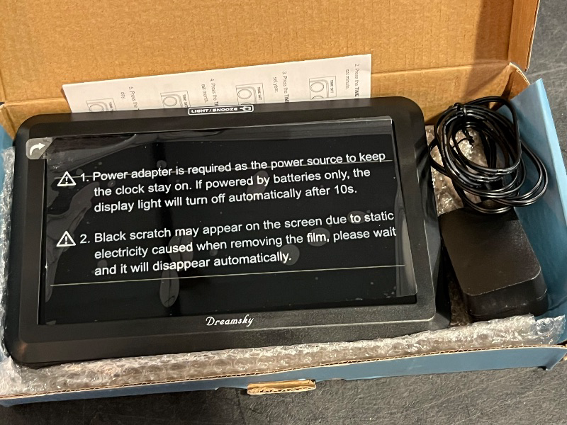 Photo 1 of DreamSky Large Digital Clock with Date and Day of Week - Electric Desk Clock for Seniors Elderly, Bedroom Alarm Clock with Battery Backup, Dimmer, USB Port, Auto DST, Temperature, Adjustable Volume