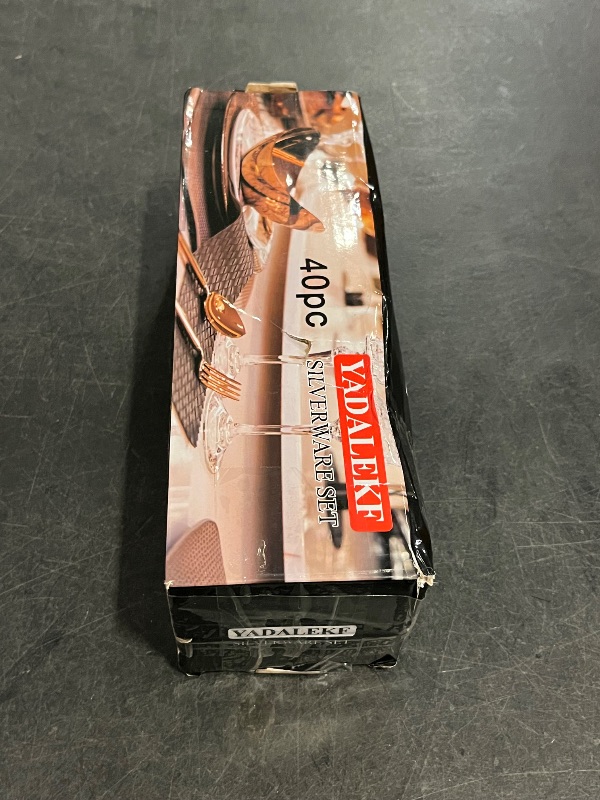 Photo 1 of 40 Piece Gold Silverware Set, Stainless Steel Flatware Set for 8 Food Grade Cutlery Utensil Set Include Knife Fork Spoon Mirror Polished Dishwasher Safe