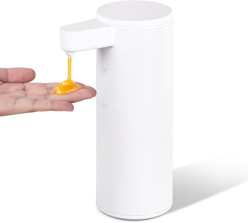 Photo 1 of Automatic Soap Dispenser Stainless Steel with Sensor Infrared Soap Dispenser Electric IPX5 Waterproof USB-C Charging Motion Sensor for Kitchen & Bathroom, 9oz (White)