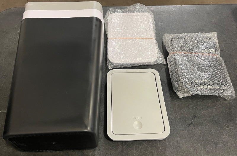 Photo 1 of 3 Pack Automatic Small Bathroom Trash Can with Lid - 2.5 Gallon Touchless Garbage Can, Motion Sensor Smart Trash Bin, Slim Dog Proof Trashcan, Waterproof Plastic Wastebasket for Bedroom Office Kitchen