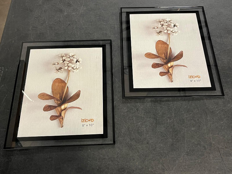 Photo 1 of IZIDDO 8x10 Picture Frames Set of 2, Black Glass Photo Frame, Only for Tabletop Display, Gift Picture Frame, Horizontally or Vertically (8x10, Black)