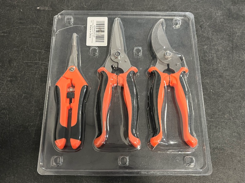 Photo 1 of 3 Pack Garden Pruning Shears, Stainless Steel Shears, Gardening Shears, Scissors, Garden Clippers, Pruning Snips, Pruning Shears for Gardening Tools(Orange)