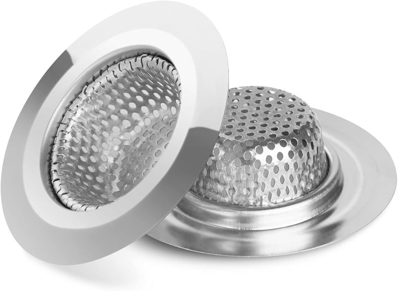 Photo 1 of 2PCS Bathtub Drain Strainer - 2.79 inch Bathtub Floor Shower Hair Drain Catcher Cover, Stainless Steel Bathroom Sink Strainer Filter Basket for Bathroom Sink, Wash Basin 