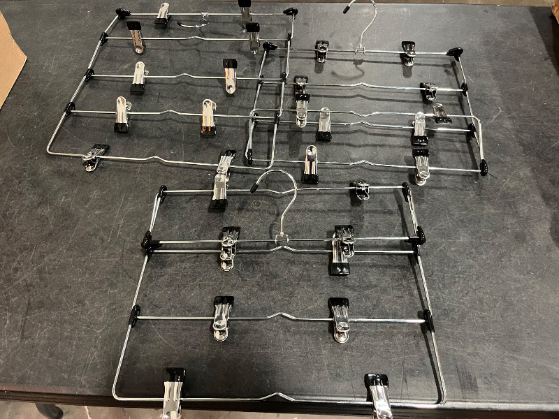 Photo 1 of DEILSY™ 5-Tier Skirt Hangers with Clips (3 PK) Pant Space Saving Multiple in one Clothes with Clip Multiple Pants Hanger for Closet Bottom Hangers Metal Hanger with Clips