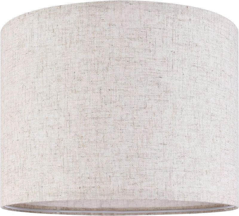 Photo 1 of GO&SO Natural Linen Medium Drum Lamp Shades 13" Top x 13" Bottom x 10" High (Spider) Modern Beige Gray Lampshade for Table Lamps Bedside Lamps -Assembly Required - By GO&SO