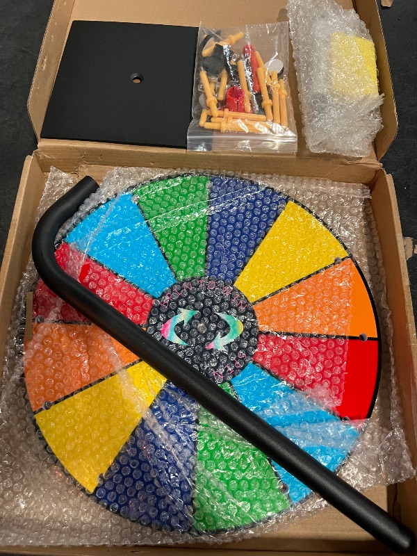 Photo 1 of 12 Inch Spinning Prize Wheel, Heavy Duty Base with 10 Slots Color Tabletop Spinner, Spin The Wheel for Carnival, Trade Show and Win Fortune Spin Games