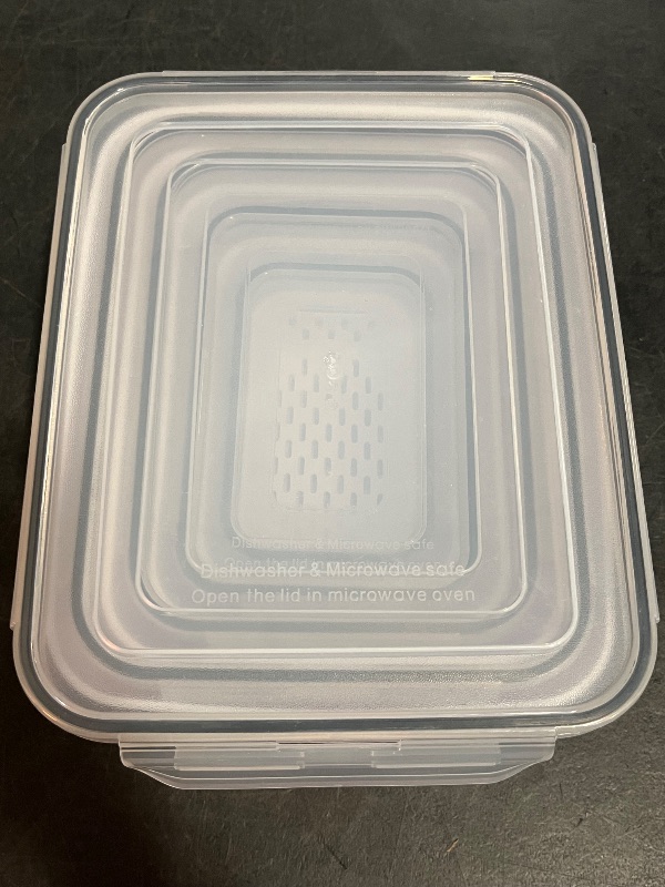 Photo 1 of 5 PCS Large Fruit Containers for Fridge - Leakproof Food Storage Containers with Removable Colander - Dishwasher & microwave safe Produce Containers Keep Fruits, Vegetables, Berry, Meat Fresh longer