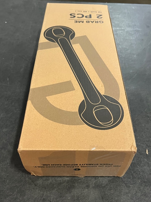 Photo 1 of 2 Pack 16 Inch Grab Bars for Bathtubs and Showers for Seniors, Heavy Duty Shower Handle for Elderly, Suction Cup Removable Handrails Handicap Bath Grip Bathroom Safety Grips Black