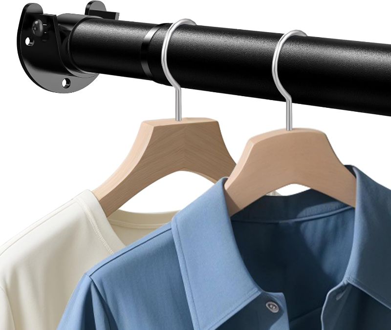 Photo 1 of Closet Rod 17-54 IN, Heavy Duty Closet Hanging Rod for Clothes, Adjustable Closet Rods for Wardrobes Storage Laundry RV Bathroom, Easy Install
