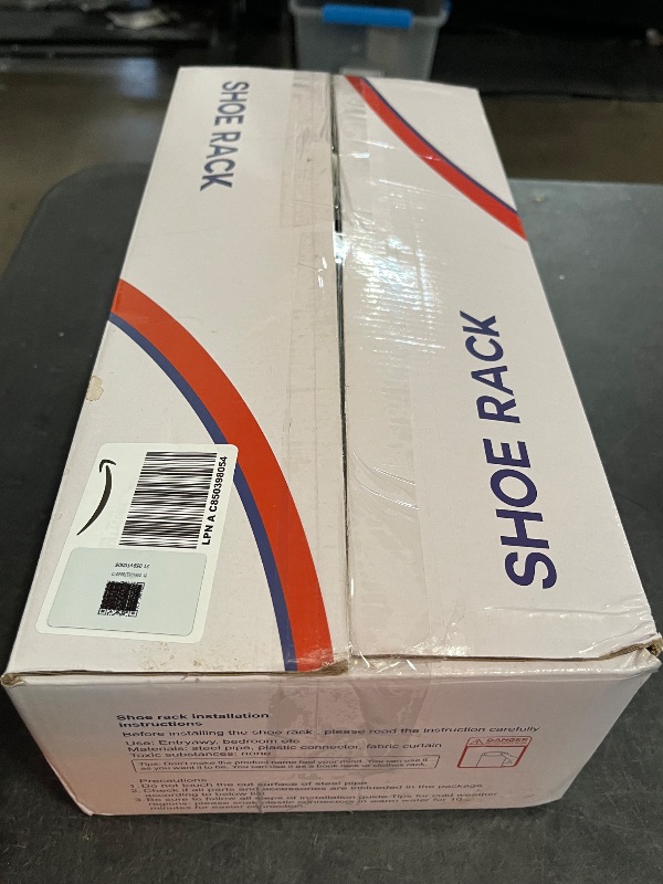 Photo 1 of Black Tubes Closet Shoe Rack, 5 Tier Oxford Fabric Shelf, Easy Assembly, Sturdy and Durable, Holds Up to 30 lbs