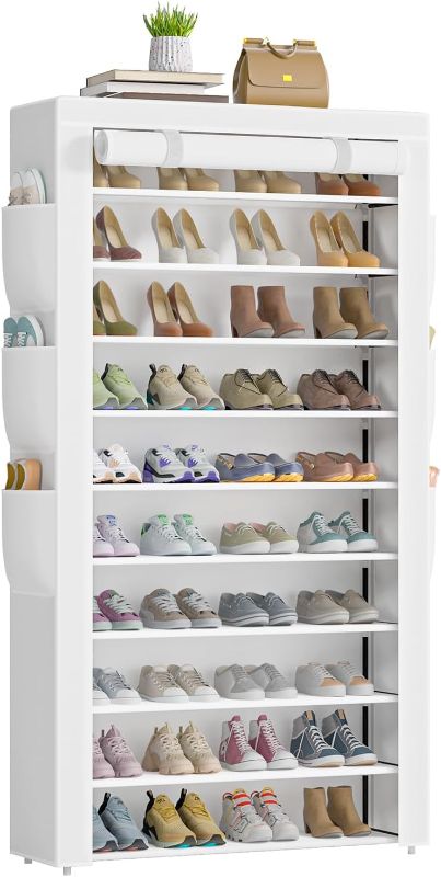 Photo 1 of OYREL Shoe Rack 10Tier Large Capacity 50-56Pairs Beautiful Tall Shoe Shelf Free Standing Storage Cabinet Entryway Closet