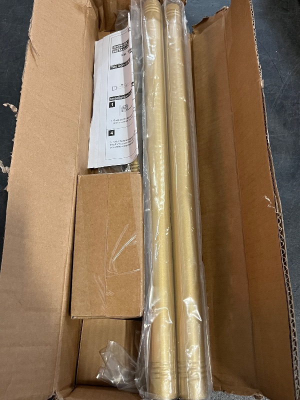 Photo 1 of BRIOFOX Shower Curtain Rod Adjustable 18-78 Inch, No Drilling Non Slip Stainless Steel Spring Tension Curtain Rod for Window or Bathroom, Sunset Gold