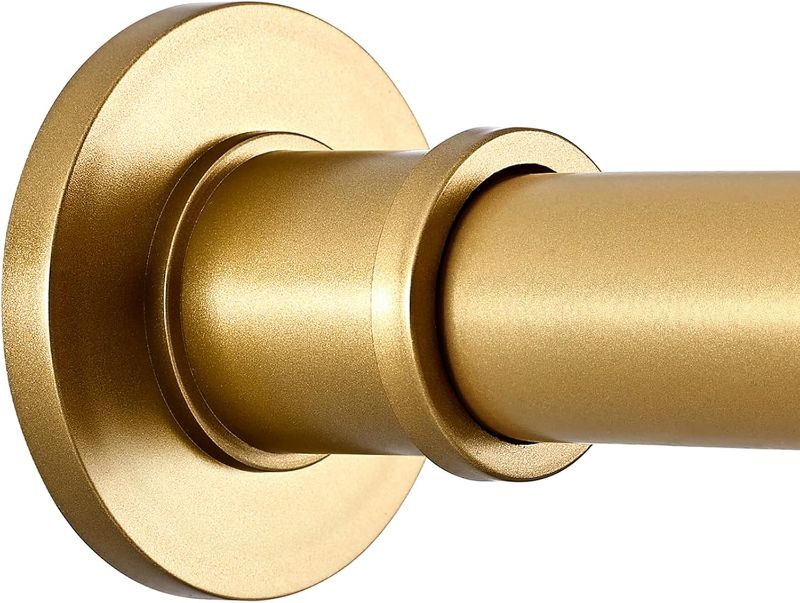 Photo 1 of BRIOFOX Shower Curtain Rod Adjustable 18-78 Inch, No Drilling Non Slip Stainless Steel Spring Tension Curtain Rod for Window or Bathroom, Sunset Gold