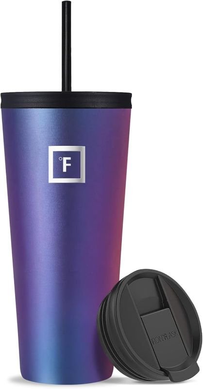 Photo 1 of IRON °FLASK Classic Tumbler - Vacuum Insulated Stainless Steel Water Bottle, Double Walled, Drinking Cup, Insulated Travel Mug (Aurora, 32 oz Solid Lid)