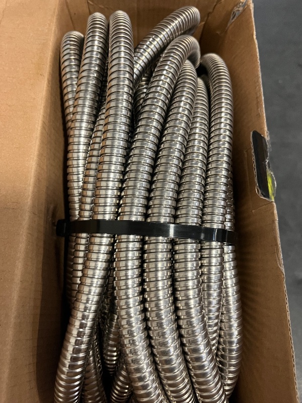 Photo 1 of 100 FT Garden Hose Expandable - 304 Stainless Steel Water Hose 100 FT - Heavy Duty Flexible Kink Free Hose, no Bite
