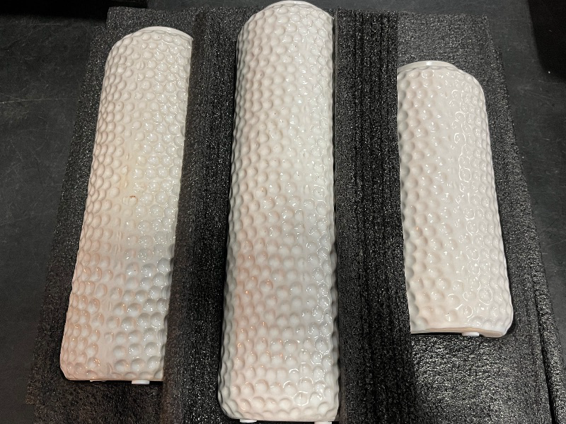 Photo 1 of Hosley Set of 3 White Ceramic Honeycomb Vase Tall 12 Inch Medium 10 Inch Short 8 Inch High Each. Ideal Gift for Wedding Special Occasion Dried Floral Arrangements Home Office Spa